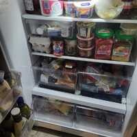 Refrigerator interior cleaning — before
